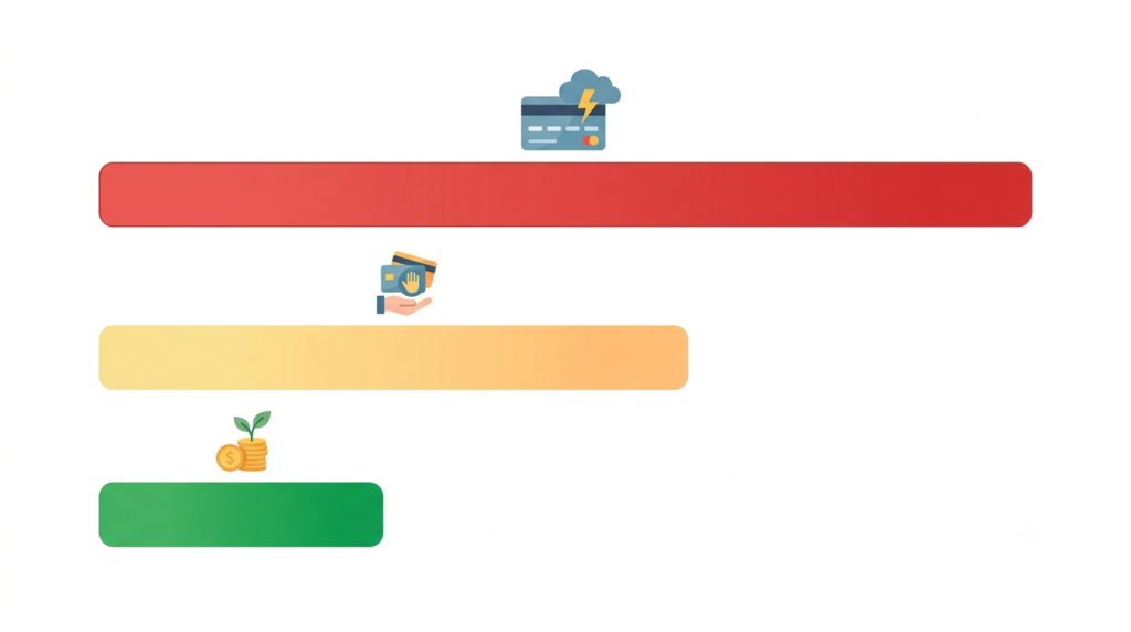 Infográfico com três barras comparando o custo anual do financiamento tradicional, do Pix parcelado e do rotativo do cartão de crédito